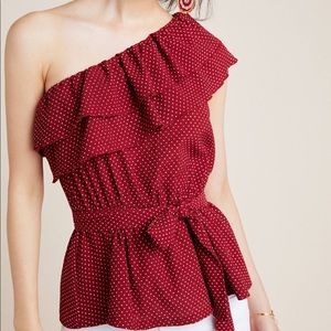 EVERYTHING $6/Maeve by Anthropologie Rita Ruffled One-Shoulder Top